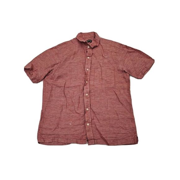 Orvis Mens Shirt Linen Button Up Pink Short Sleeve Size M - Picture 1 of 13